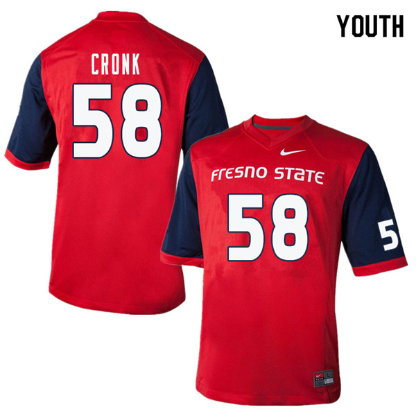 Youth #58 Christian Cronk Fresno State Bulldogs College Football Jerseys Sale-Red - Click Image to Close